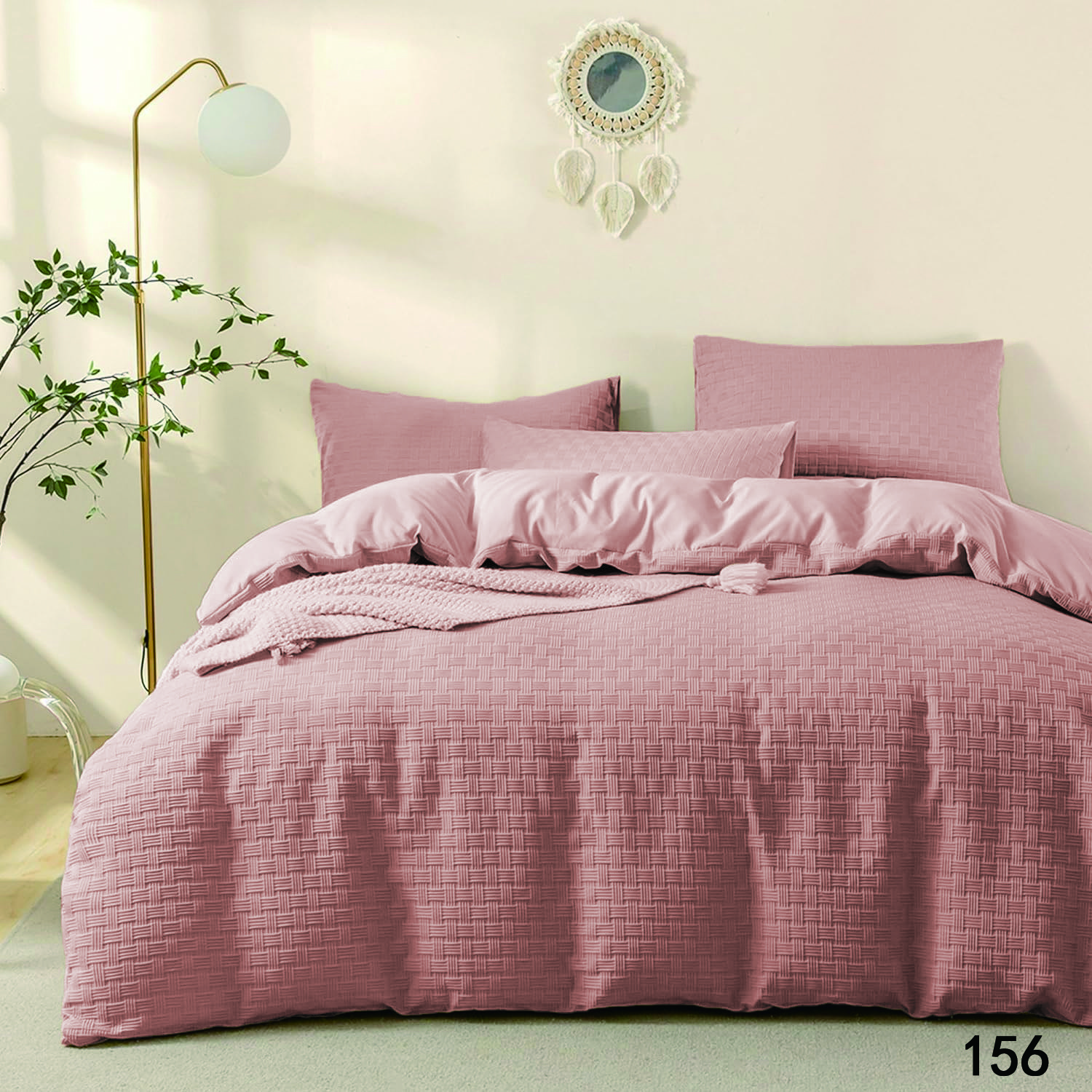Jednobojna bračna posteljina SET 4/1 - roza