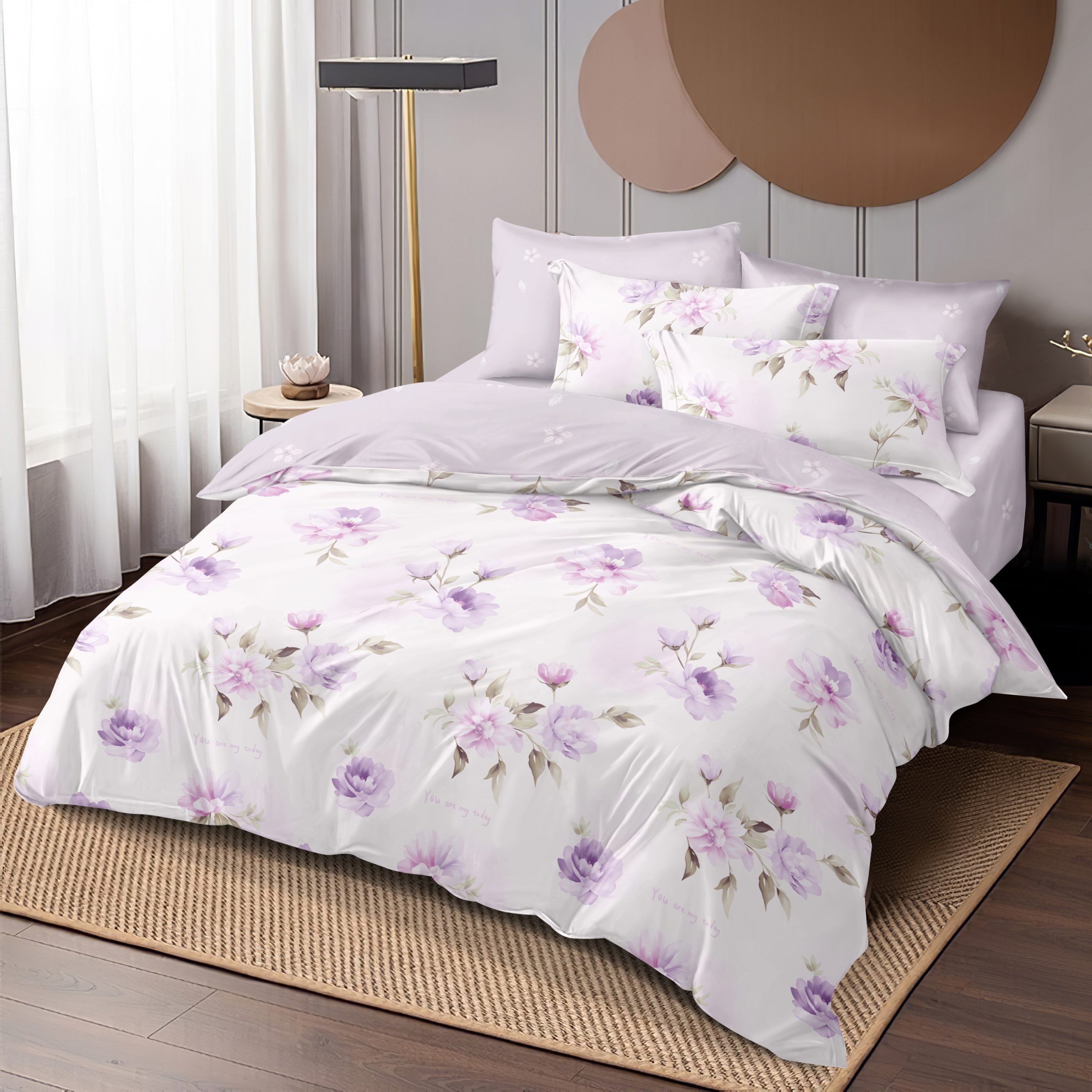 Premium jednokrevetna posteljina lux-281 SET 4/1 (drugo lice je LILA boje)