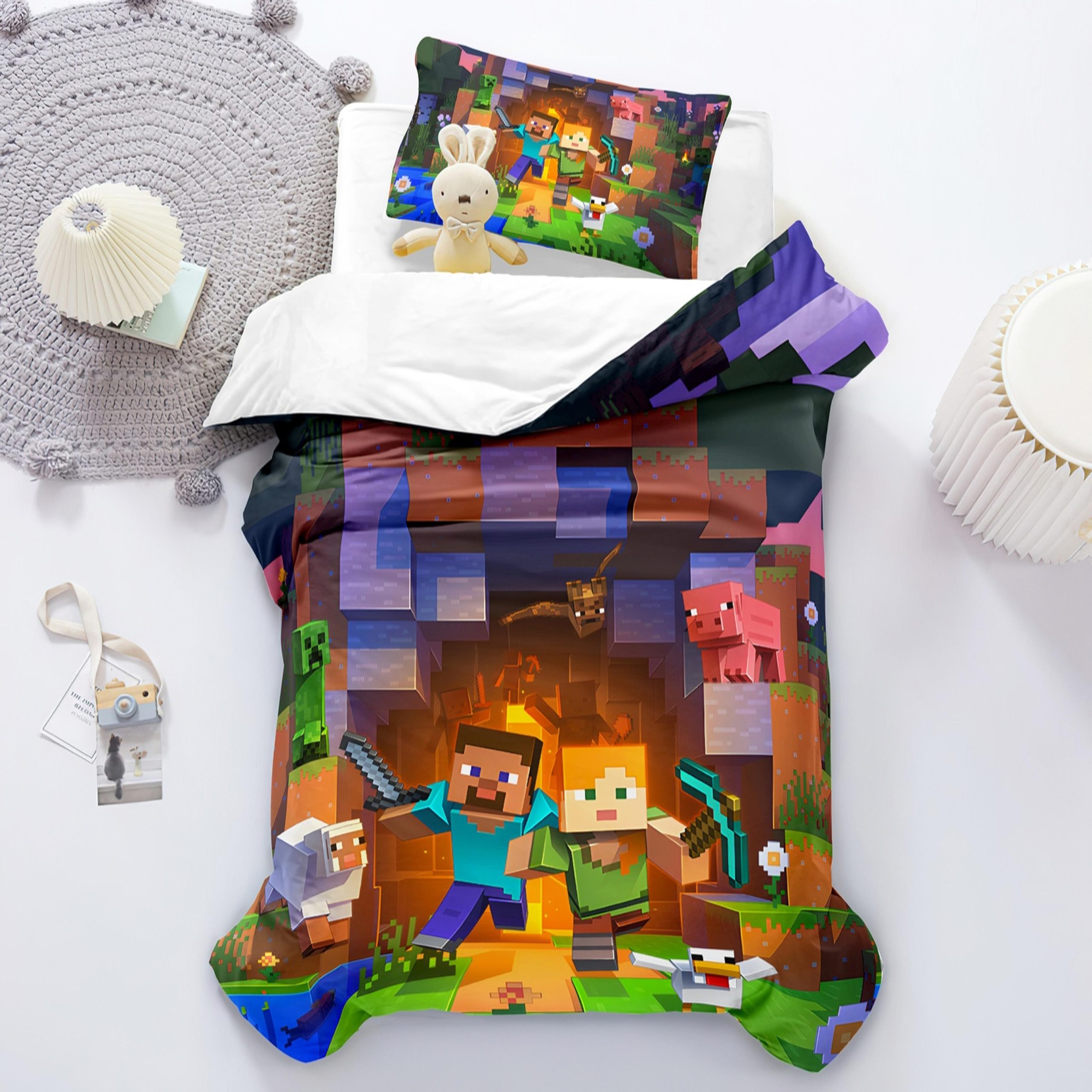 3D posteljina za djecu - Minecraft K-9